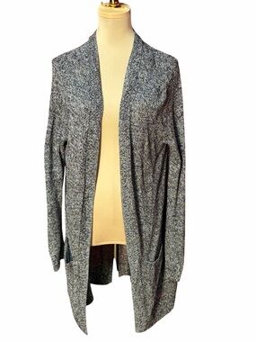 SO Marled Gray Open Front Cardigan Size 1X Lightweight Cozy